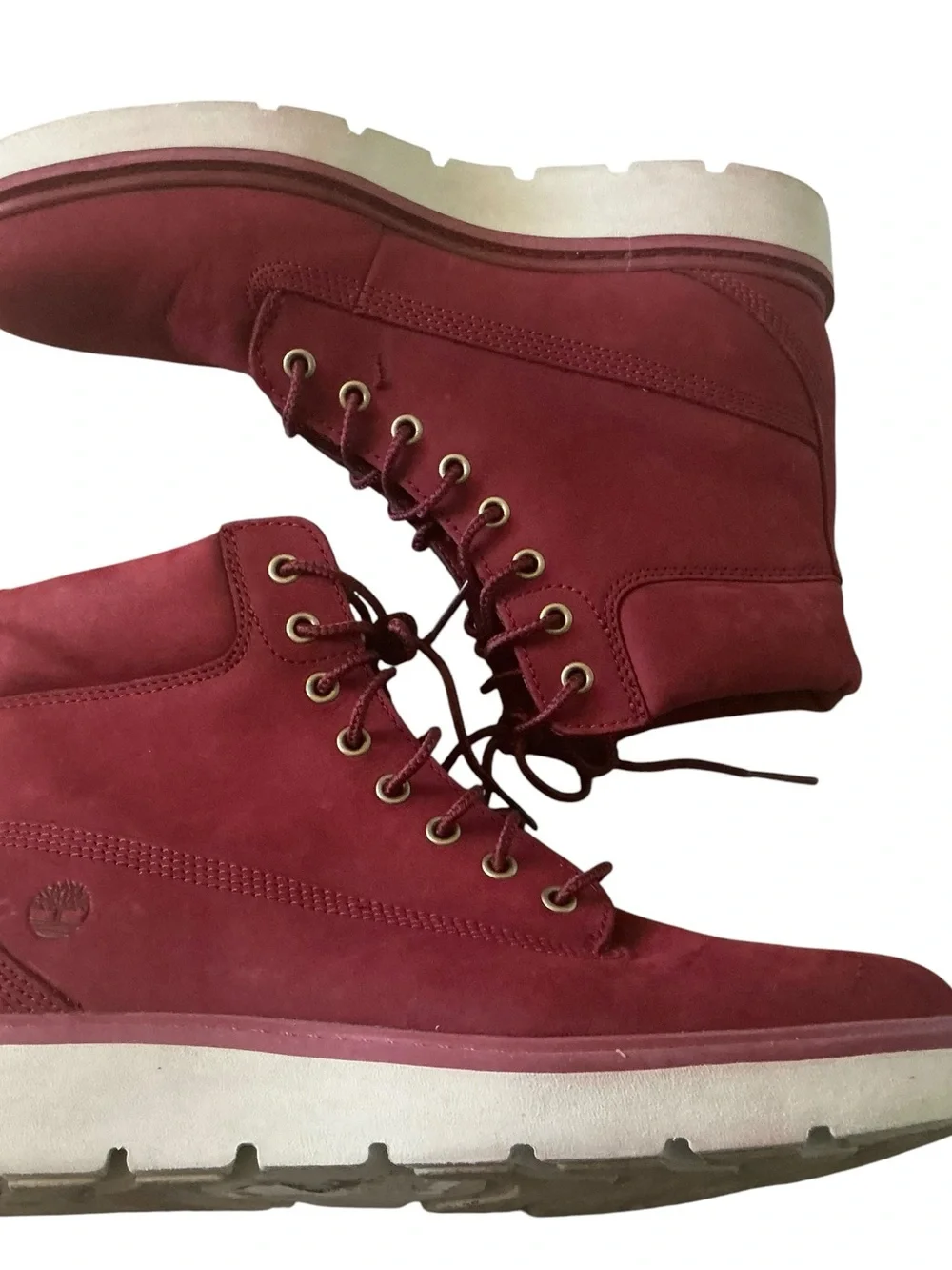 Timberland Kenniston 6-inch lace up nubuck burgundy leather booties size 8